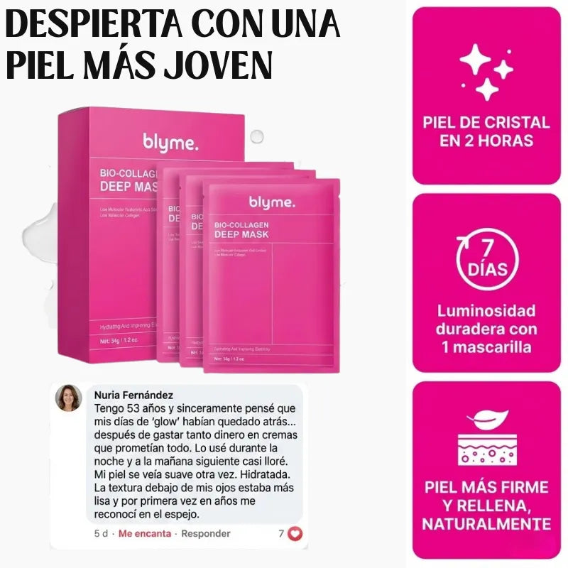 Blyme Bio-Collagen Mask – Rellena, hidrata y revela una piel visiblemente más joven.